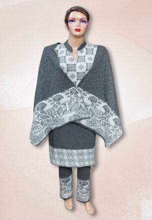 Premium Quality Woolen Kurta Set (3-Piece Set)- Grey Color