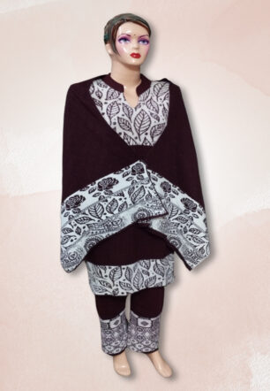 Premium Quality Woolen Kurta Set (3-Piece Set)- Maroon Color