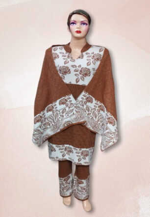 Premium Quality Woolen Kurta Set (3-Piece Set)- Brown Color