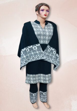 Premium Quality Woolen Kurta Set (3-Piece Set)- Aqua Green Color